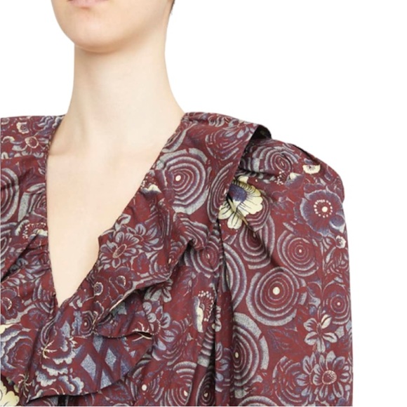 ULLA JOHNSON Lola Floral Cotton Ruffle Mini Dress NEW Heliotrope Size 8 - Picture 5 of 16